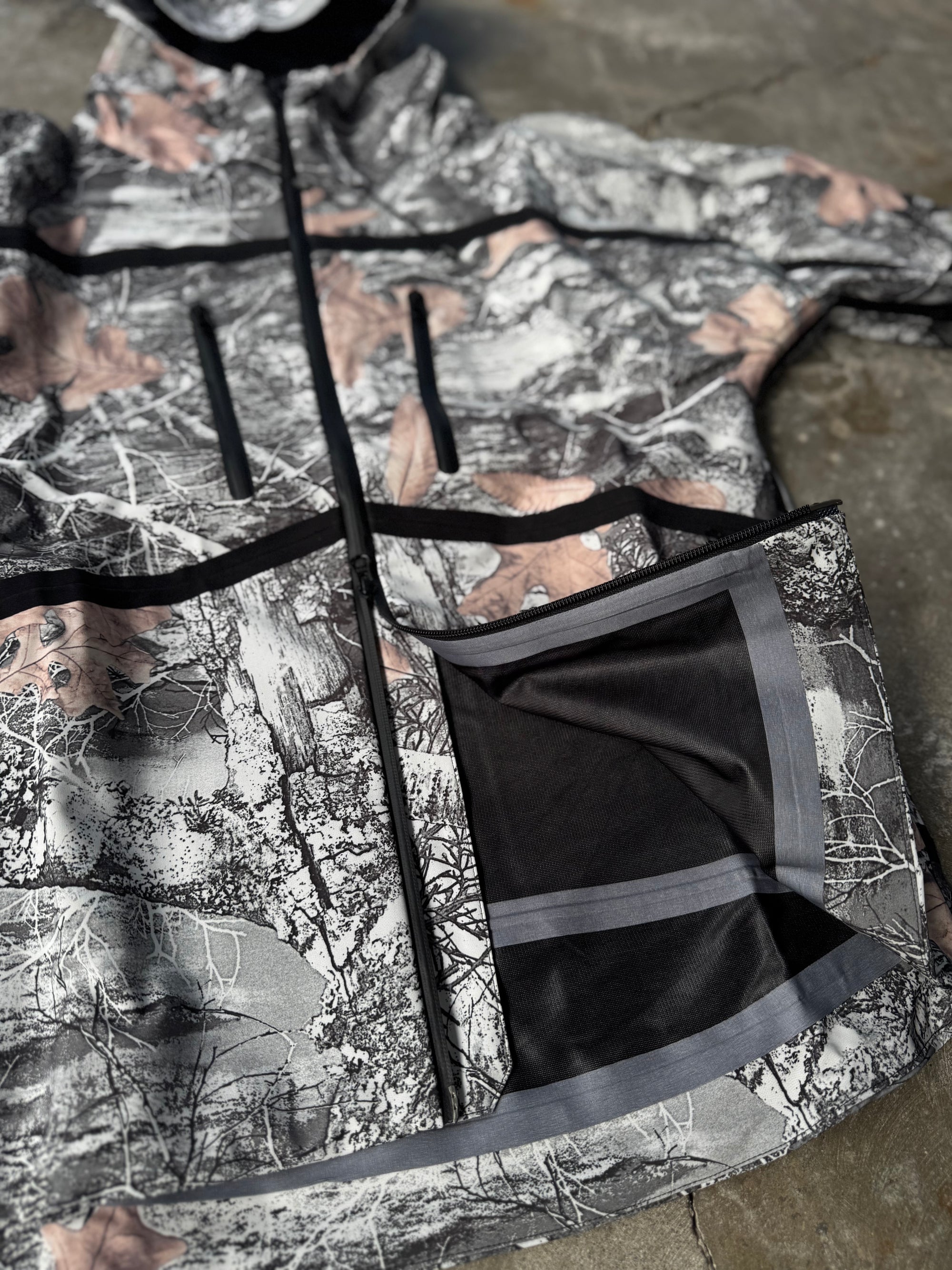 White real tree taped shell jacket