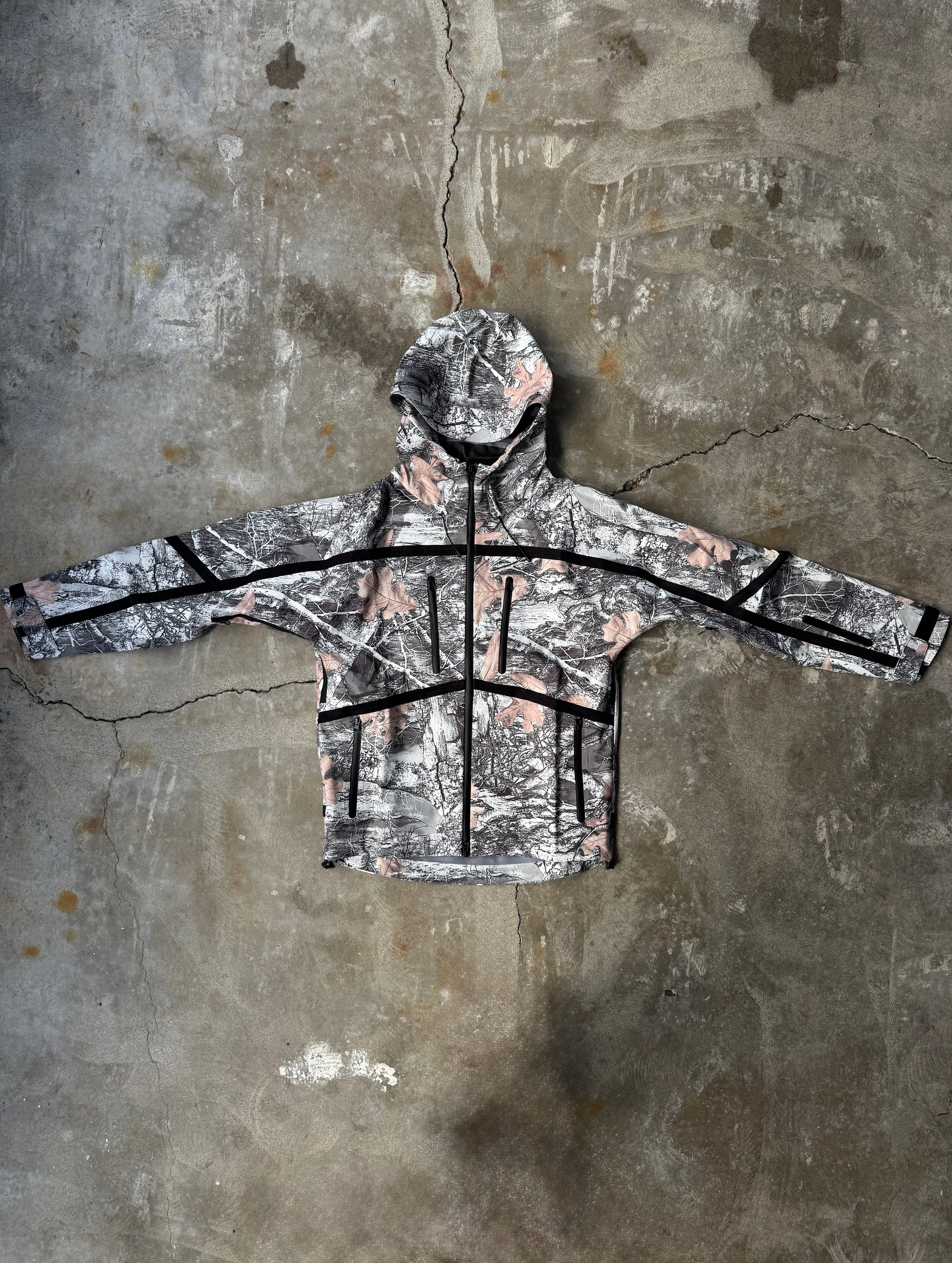 White real tree taped shell jacket