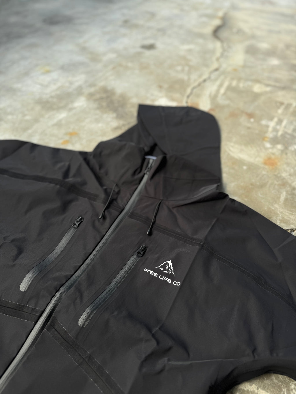 Black taped shell jacket