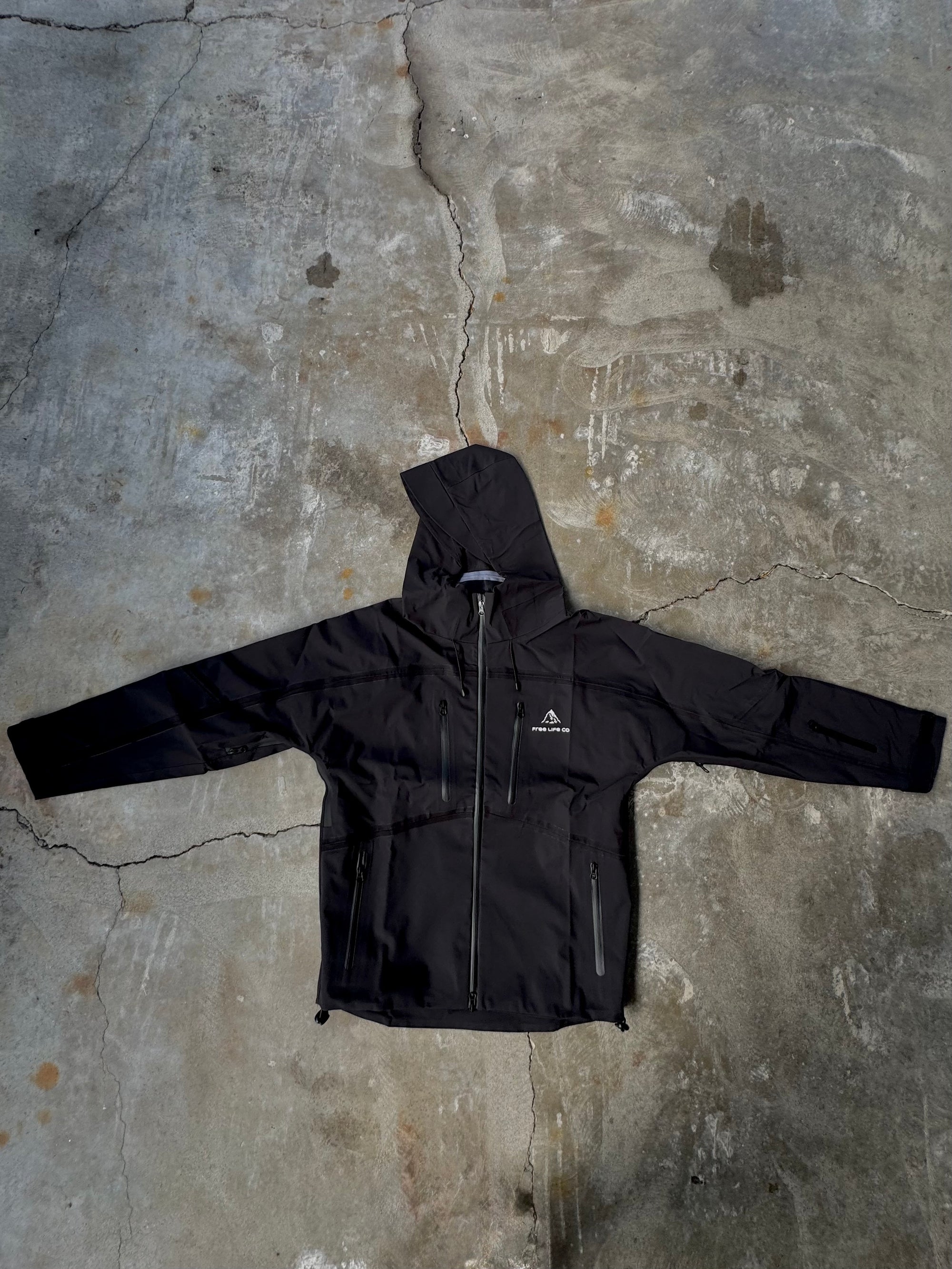 Black taped shell jacket