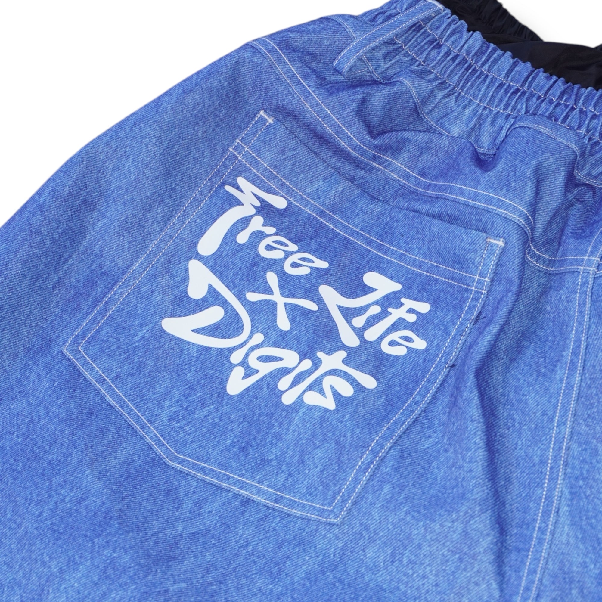 Digits X Freelifeco baggy denim snow pants