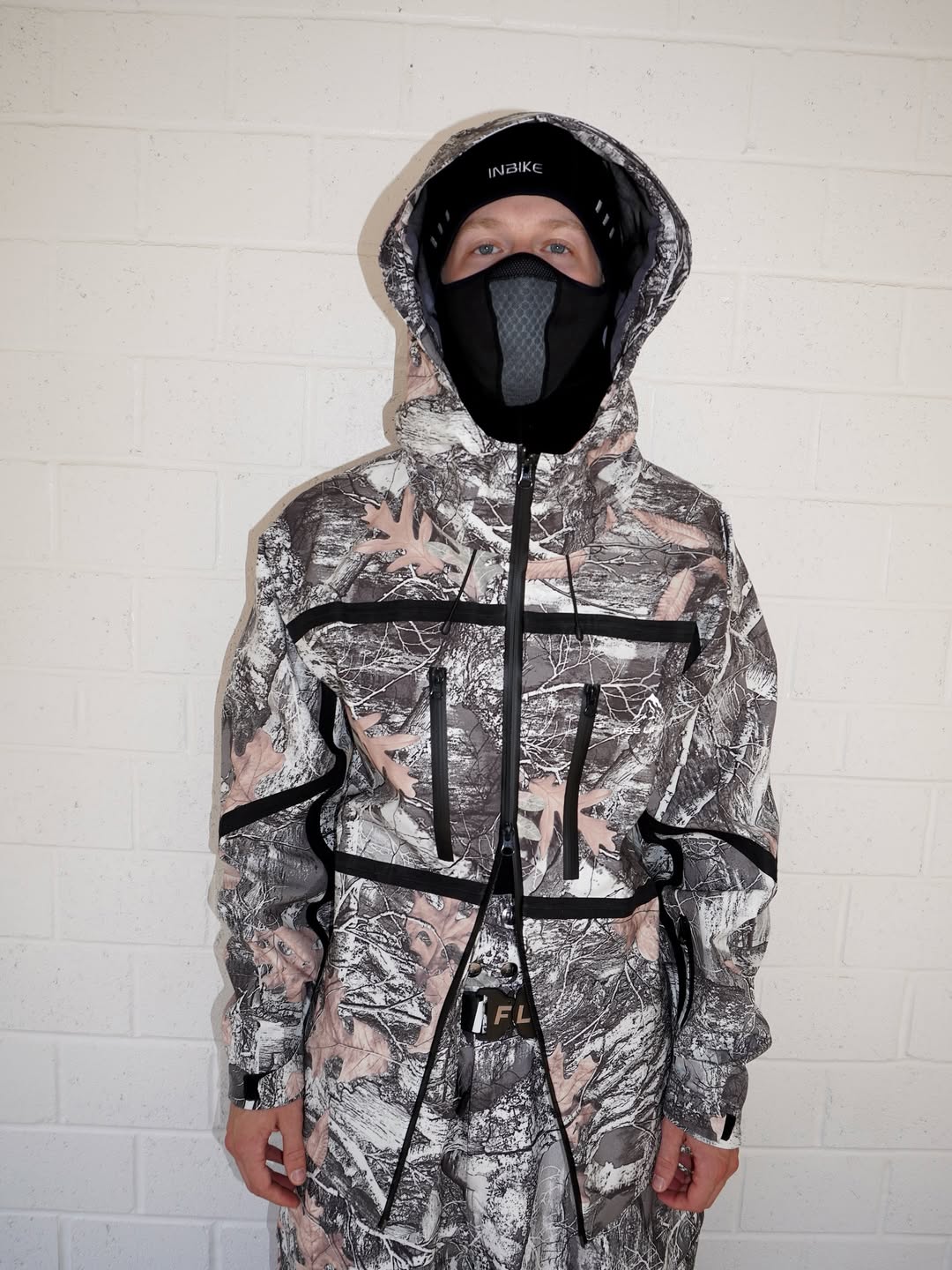 White real tree taped shell jacket